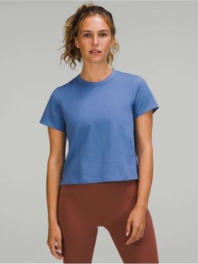 lululemon Classic Fit Cotton Blend Short Sleeve Crew T-Shirt Water Drop Blue